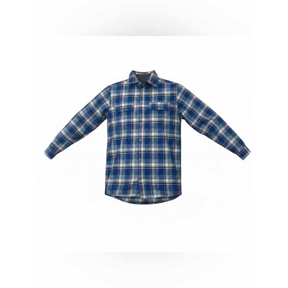 Swiss Tech Men's Button DownL/S Gray Shirt Size Small (34-36) Plaid Hiking